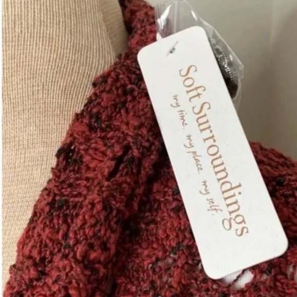 Soft Surroundings Rust Colored Crocheted Long Sleeve Cardigan Size Small - Picture 11 of 12